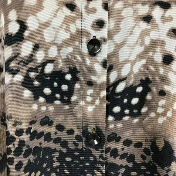 Fabulous George Simonton Says Silky Animal Leopard Print Tunic Shirt 2X Pockets - Picture 12 of 14